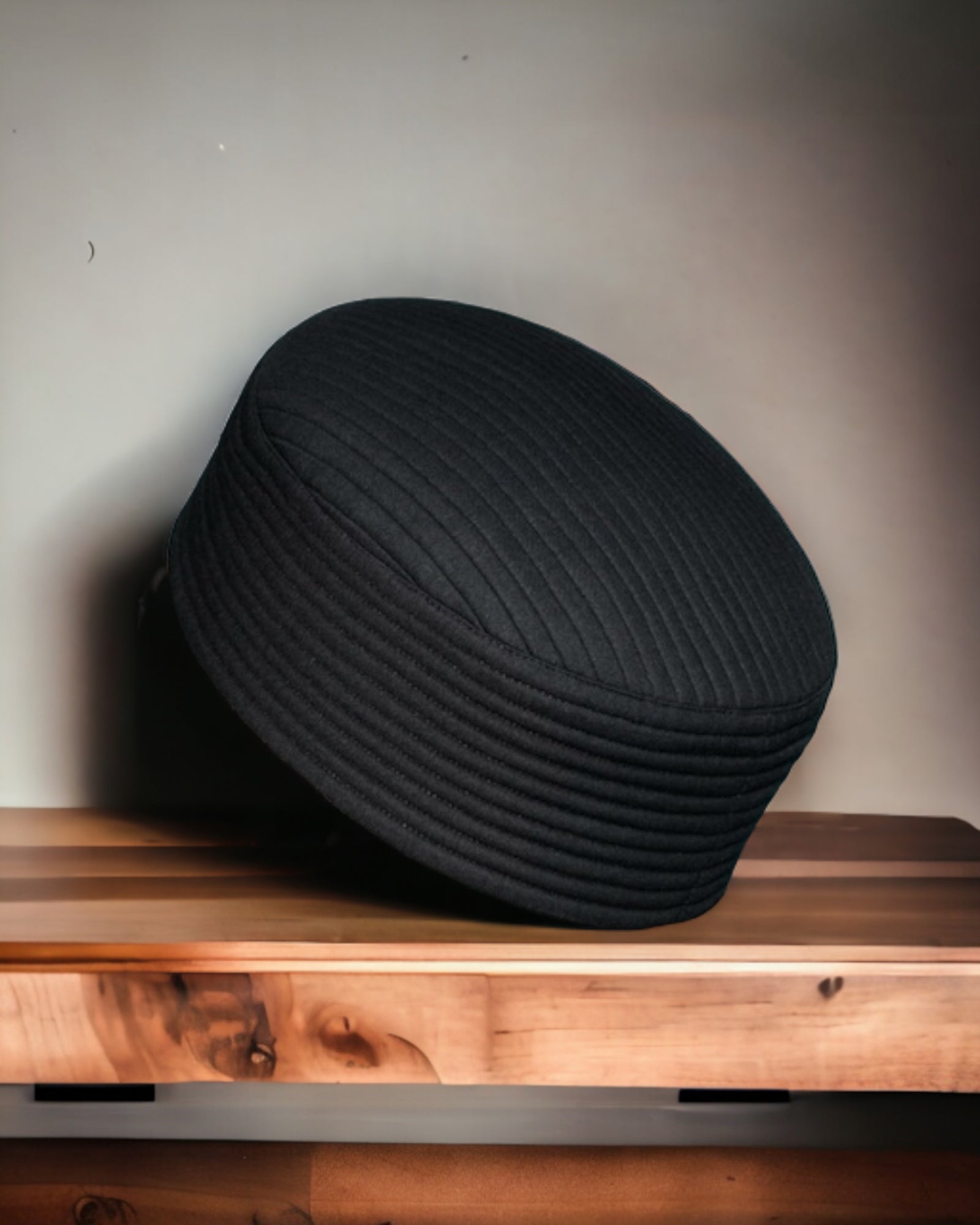 Black Quilted Islamic Cap (Kufi, Topi)