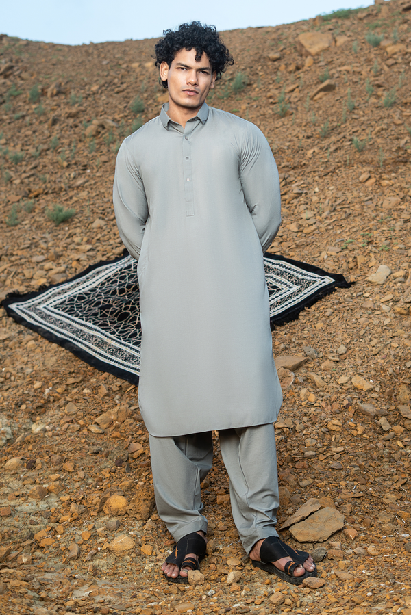 Premium Grey Shalwar Kameez